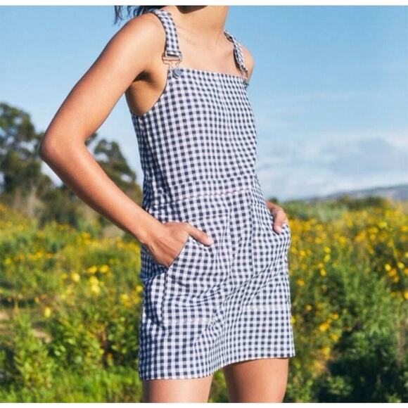 Volcom Georgia May Jagger Gingham Overall Dress - Picture 1 of 8